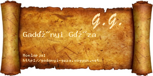 Gadányi Géza névjegykártya